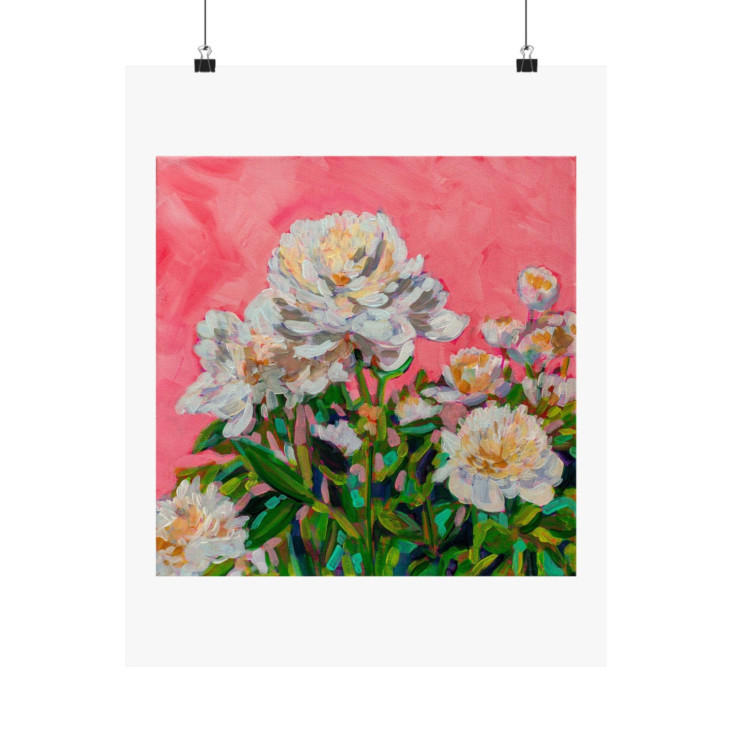 White Peonies— Matte Paper Poster Reproduction