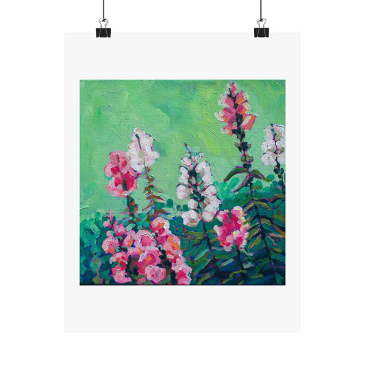 Snapdragons floral— Matte Paper Poster Reproduction