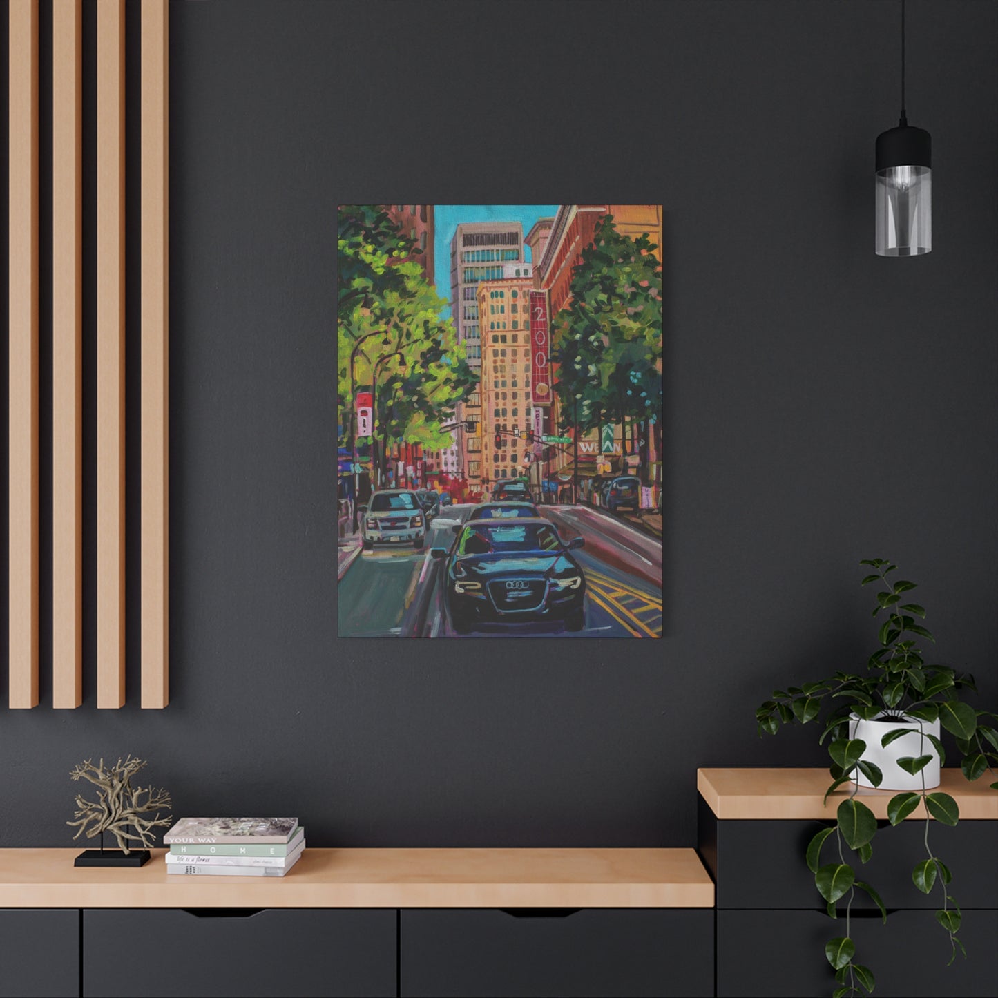 Atlanta Street scene 3 (Along Peachtree by the Weston Hotel)—Matte Canvas, Stretched, 1.25"