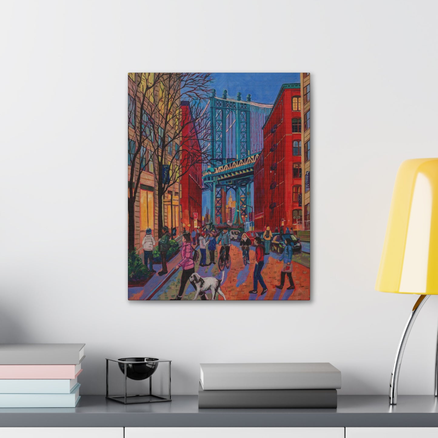 Empire through Manhattan Bridge-DUMBO — Gallery Wrapped Canvas Reproduction