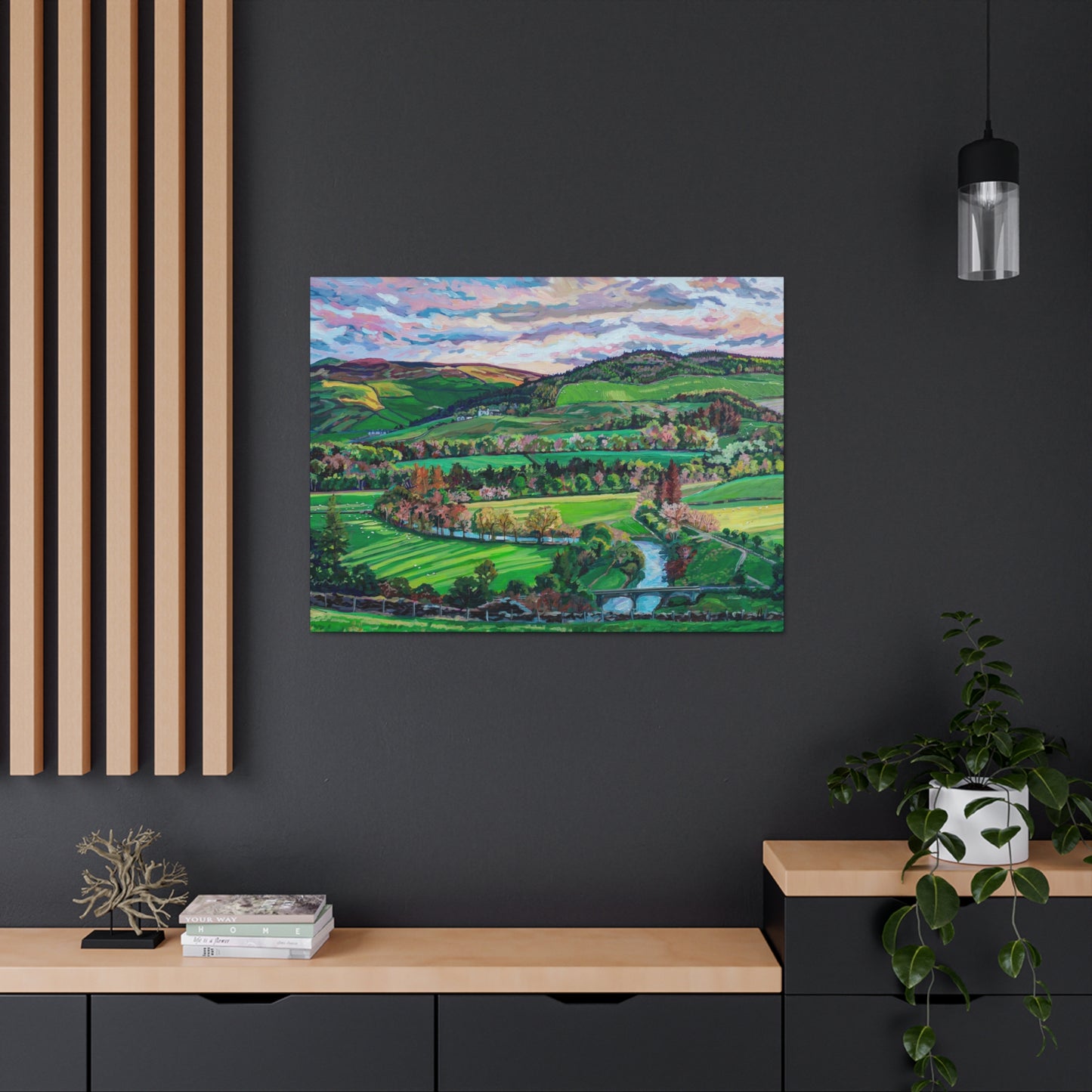 Rolling Farmland, Pebbles-Scotland— Gallery Wrapped Canvas Reproduction