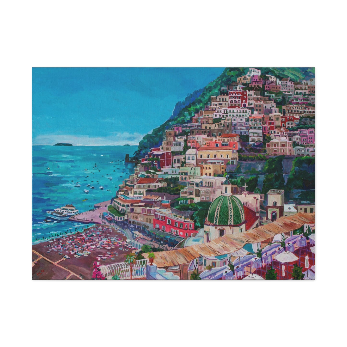Summer in Positano, Italy— Gallery Wrapped Canvas Reproduction