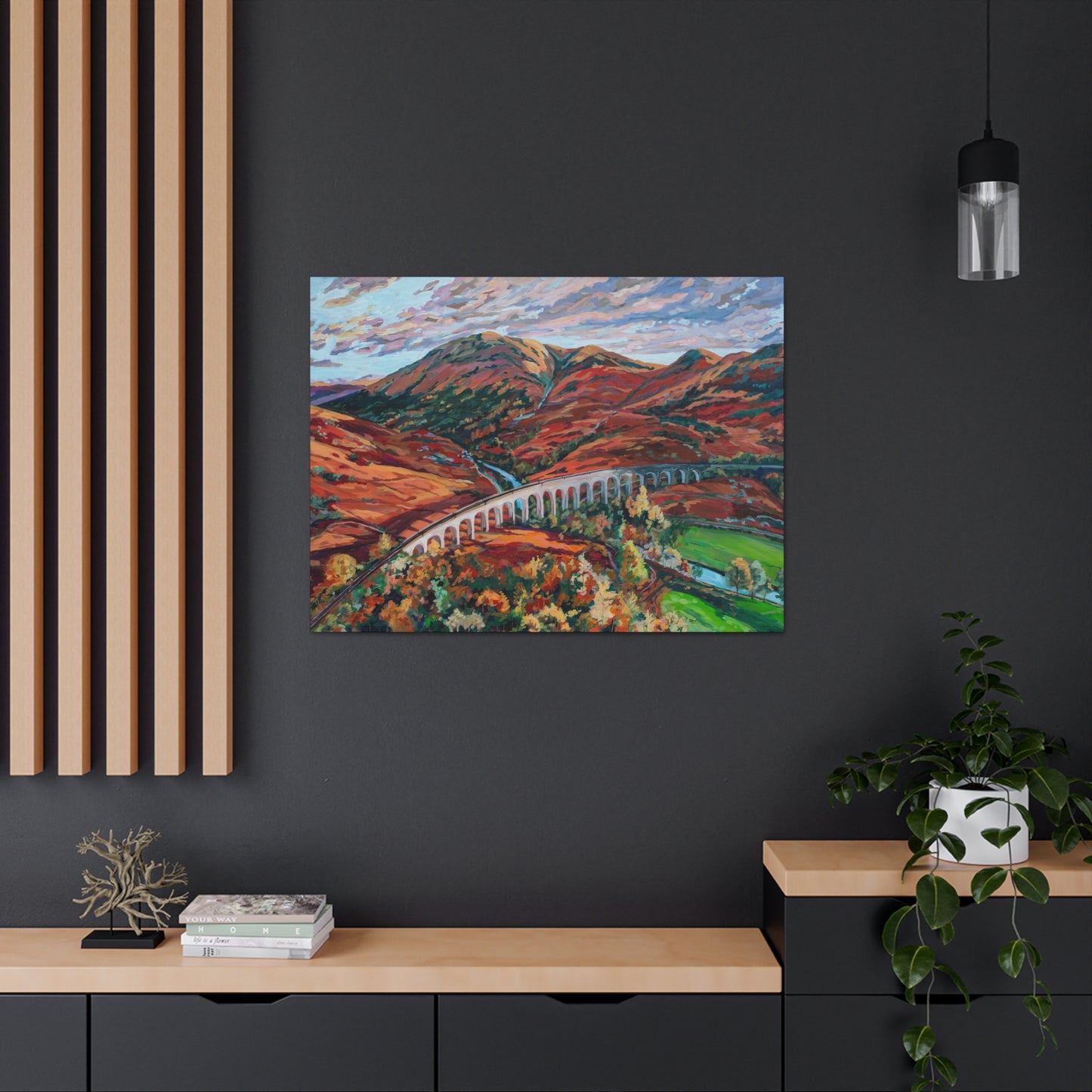 Autumn in Scotland, the Glenfinnan Viaduct— Gallery Wrapped Canvas Reproduction