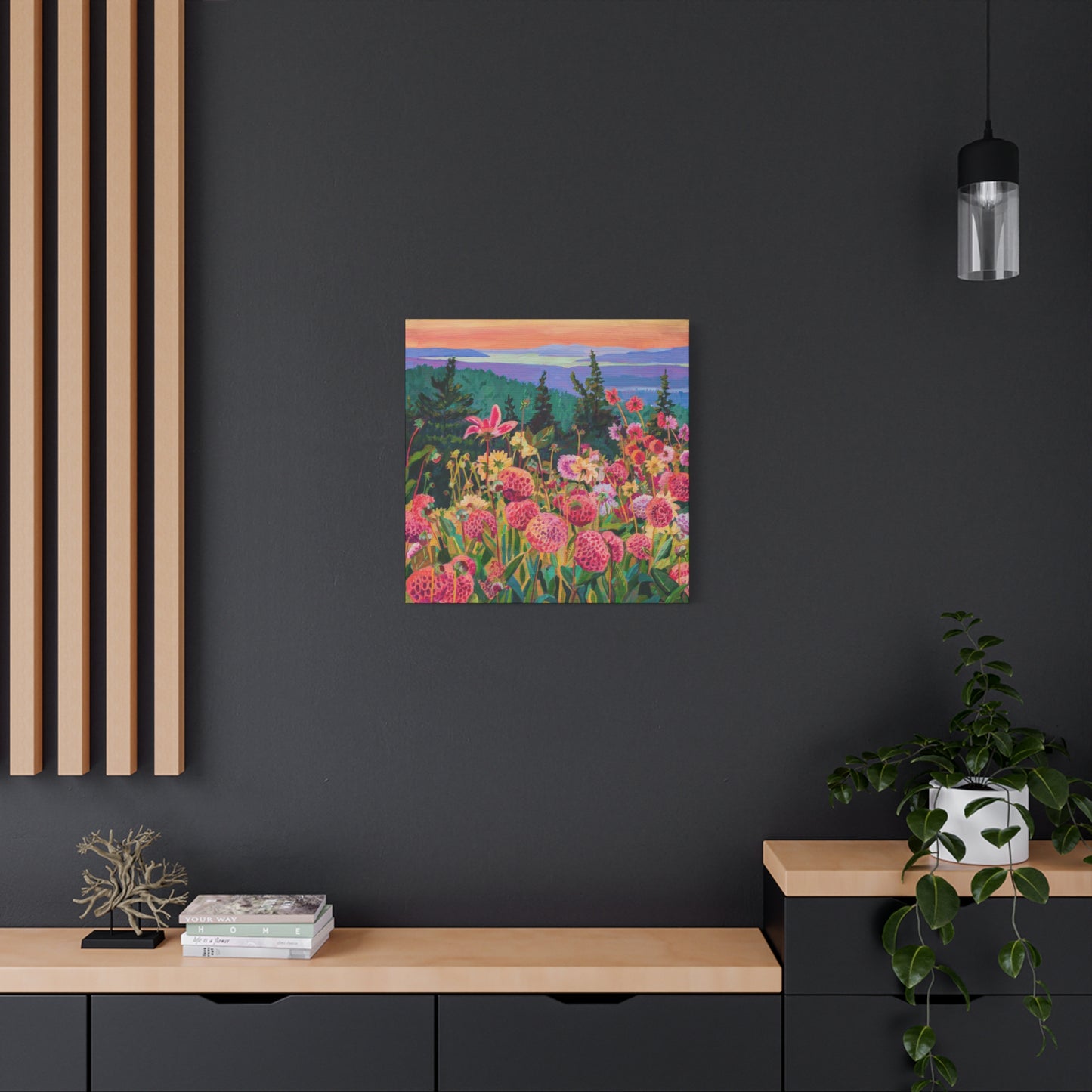 Wonder garden series- Dahlias—Matte Canvas, Stretched, 1.25"