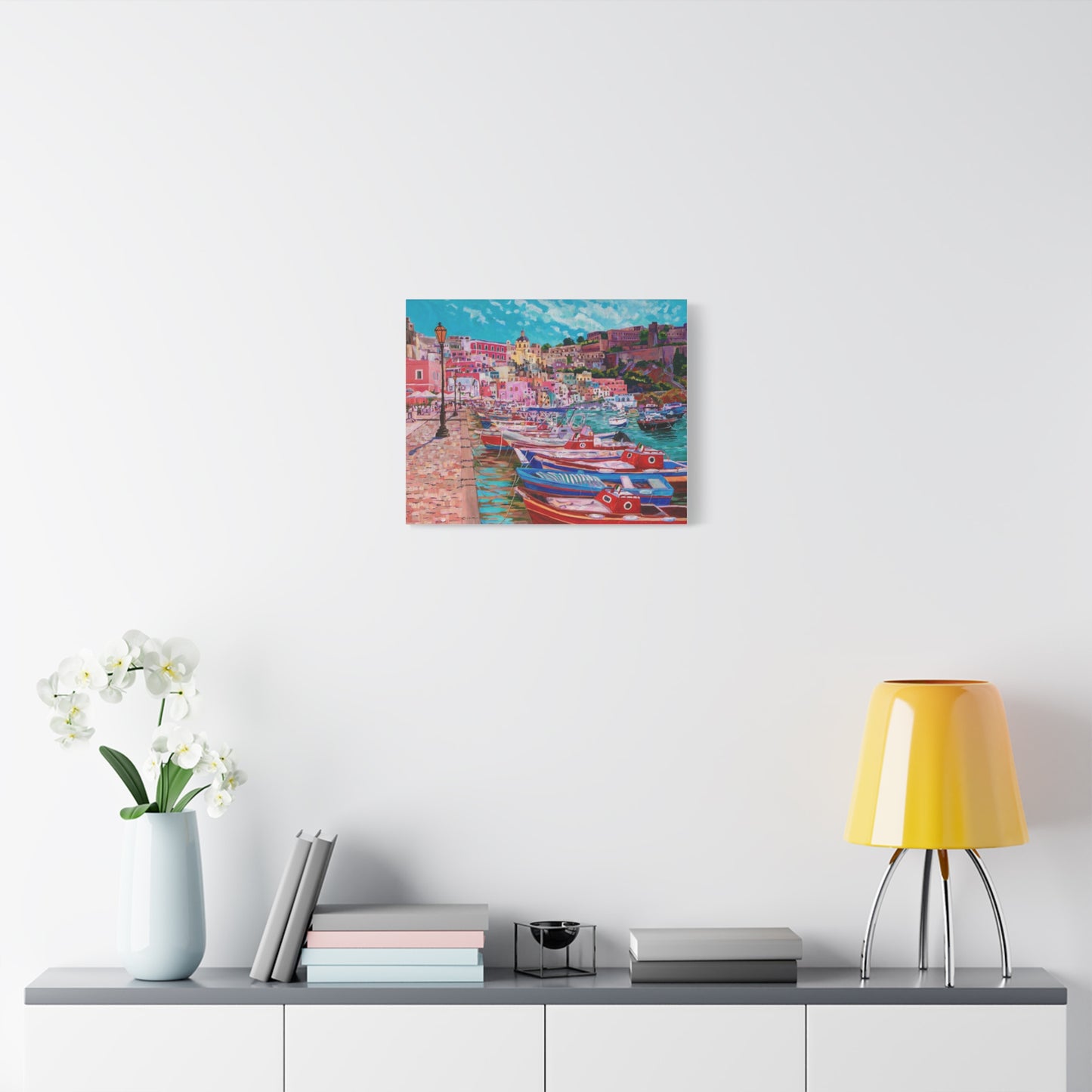 Harbor at Isola Procida, Italy— Gallery Wrapped Canvas Reproduction