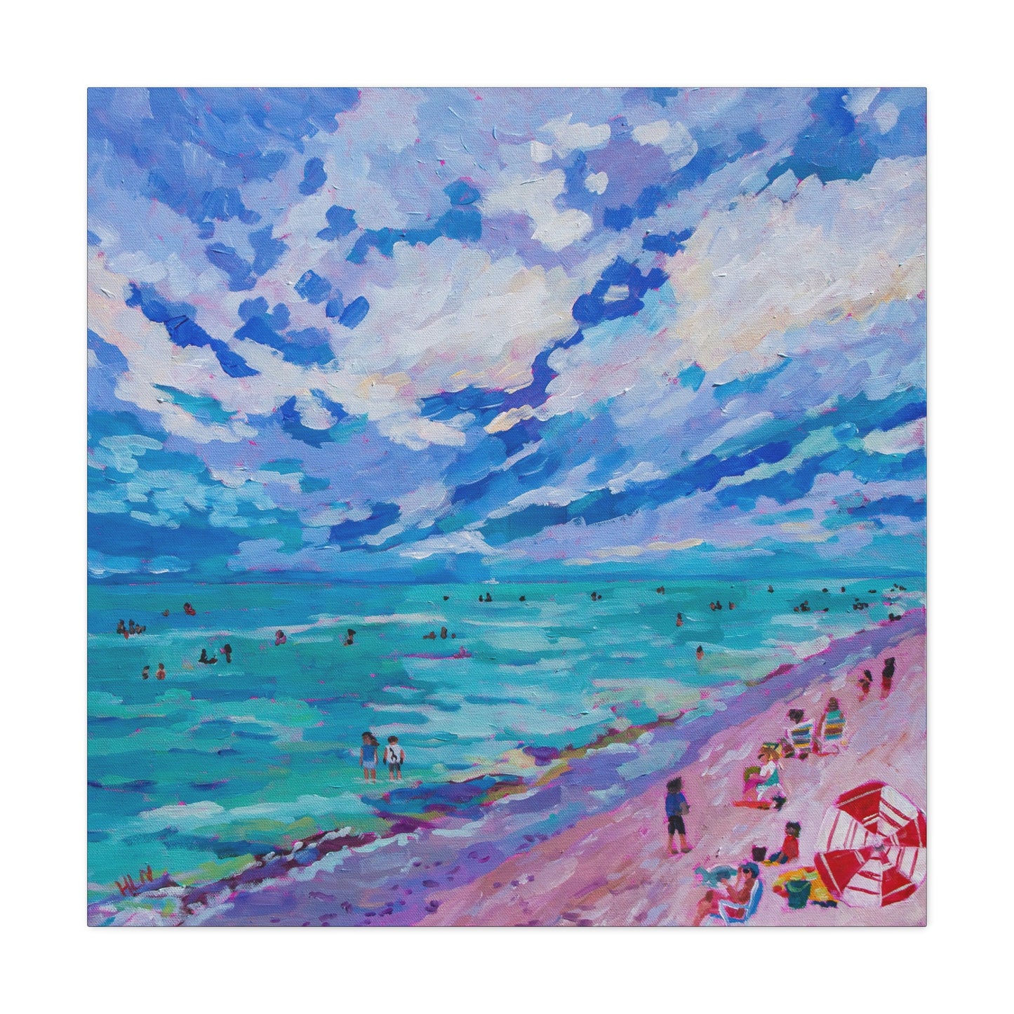 Busy Relaxing Beach Left Panel—Matte Canvas, Stretched, 1.25"