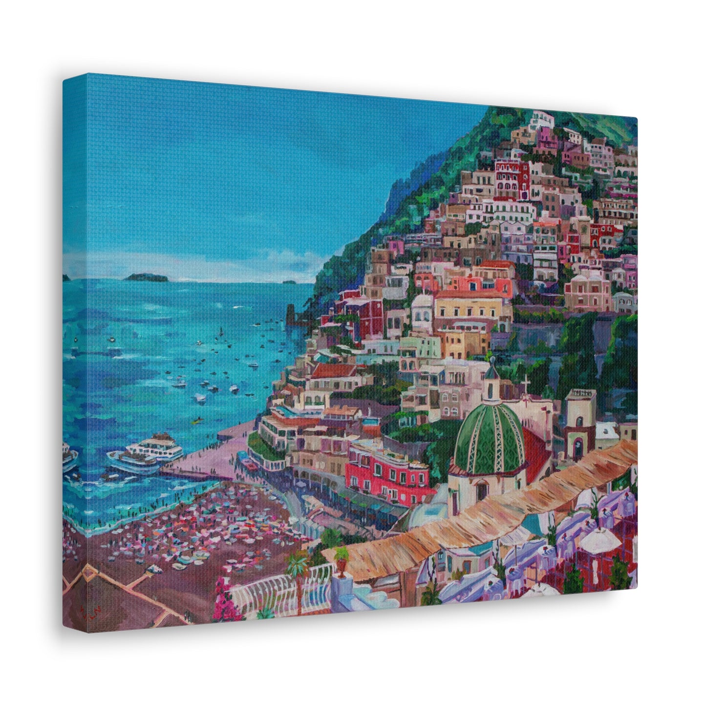 Summer in Positano, Italy— Gallery Wrapped Canvas Reproduction