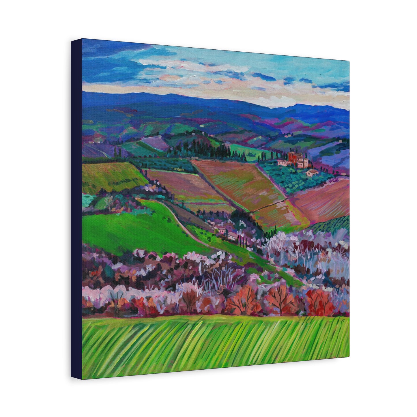 Rolling Tuscan farmland, Italy-Right Panel —Matte Canvas, Stretched, 1.25"