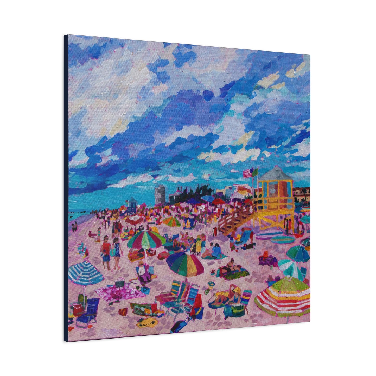 Busy Relaxing Beach Middle Panel—Matte Canvas, Stretched, 1.25"