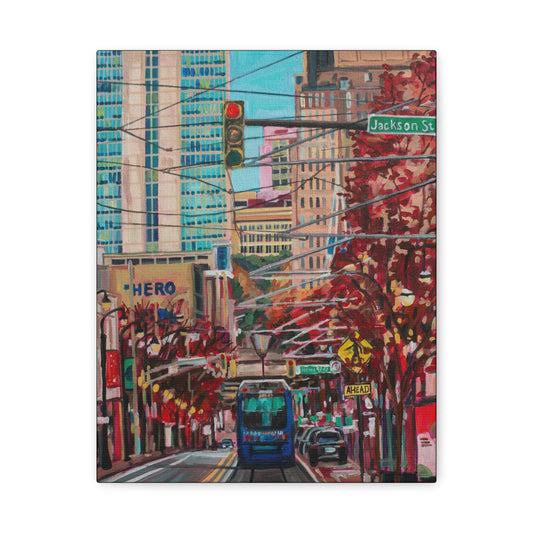 Atlanta Street scene 1 (Atlanta Streetcar -Auburn Street)—Matte Canvas, Stretched, 1.25"