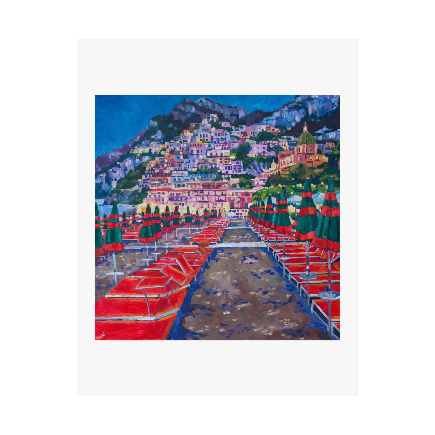 Positano at Dusk, Italy — Matte Paper Poster Reproduction