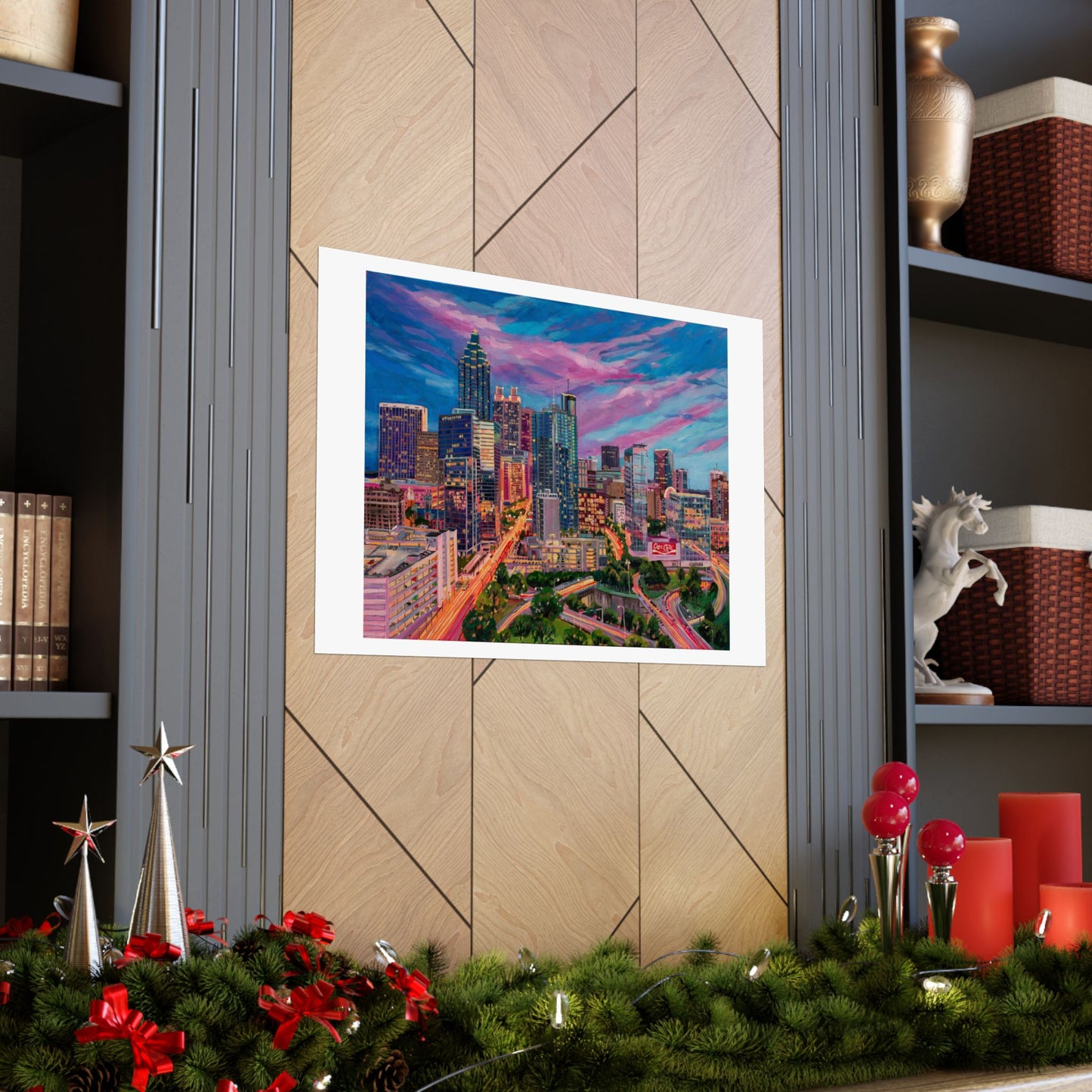 Downtown Atlanta Skyline- along Peachtree Street—Matte Horizontal Fine Art Poster Reproductions
