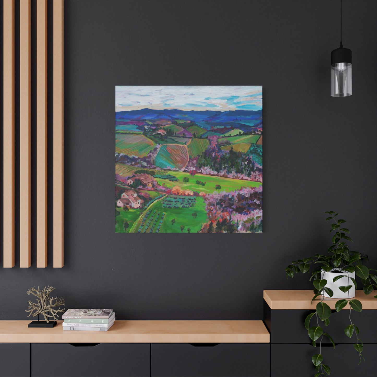 Rolling Tuscan farmland, Italy-Left Panel —Matte Canvas, Stretched, 1.25"