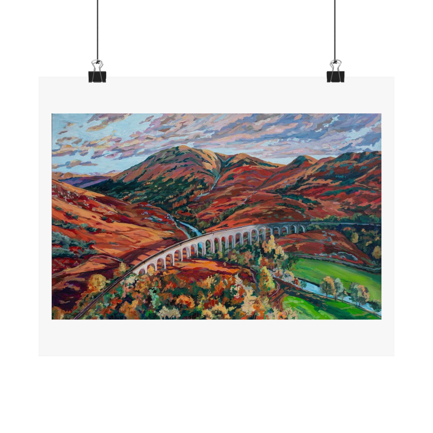 Autumn in Scotland, the Glenfinnan Viaduct —Matte Horizontal Poster Reproduction