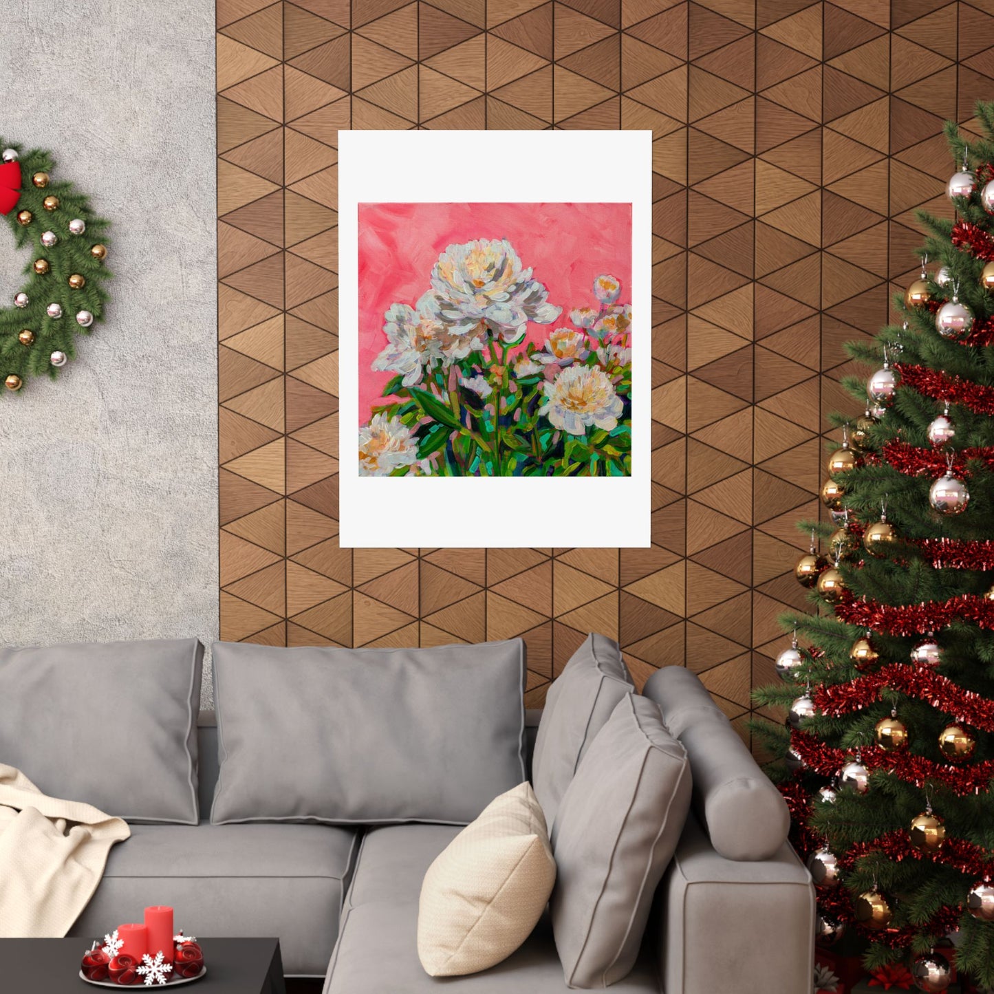 White Peonies— Matte Paper Poster Reproduction