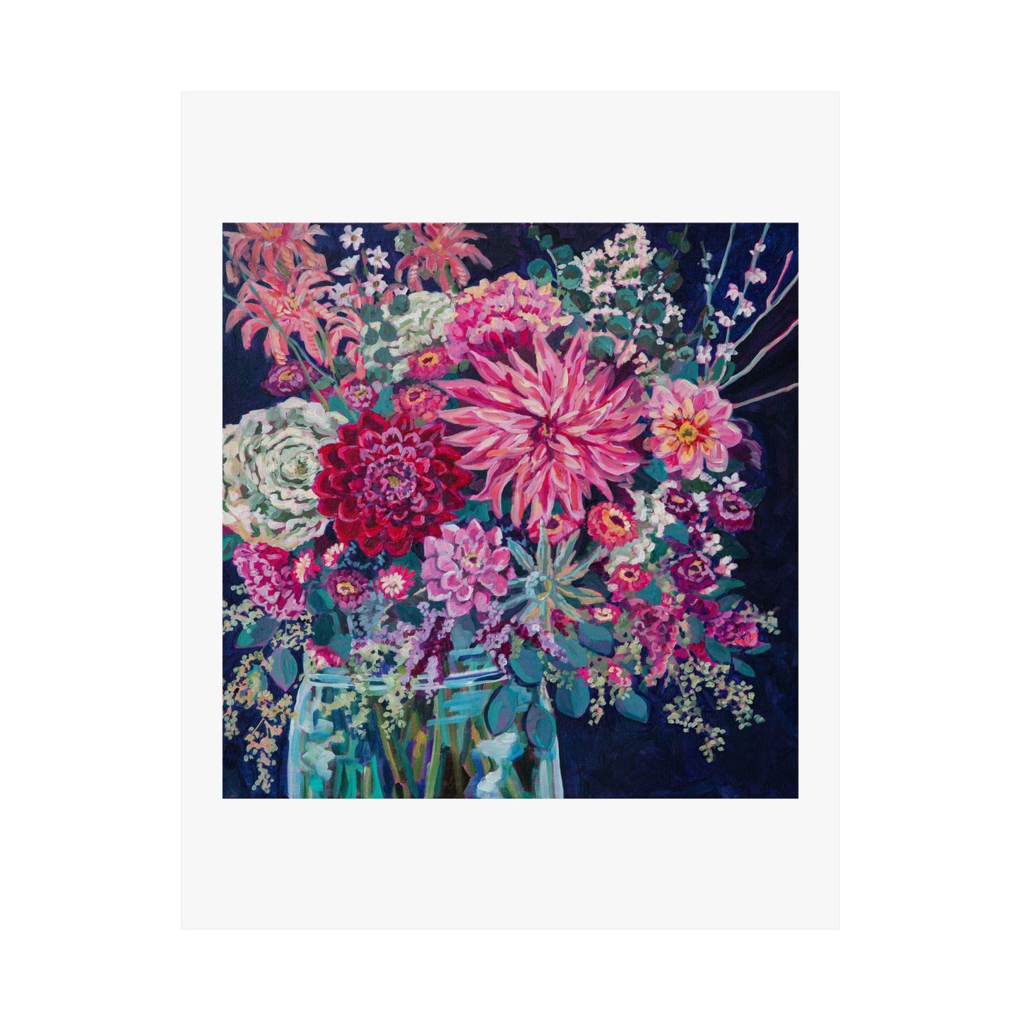 Warm Winter Floral Still Life — Matte Paper Poster Reproduction