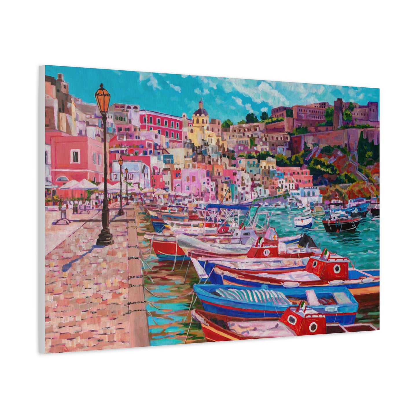 Harbor at Isola Procida, Italy— Gallery Wrapped Canvas Reproduction