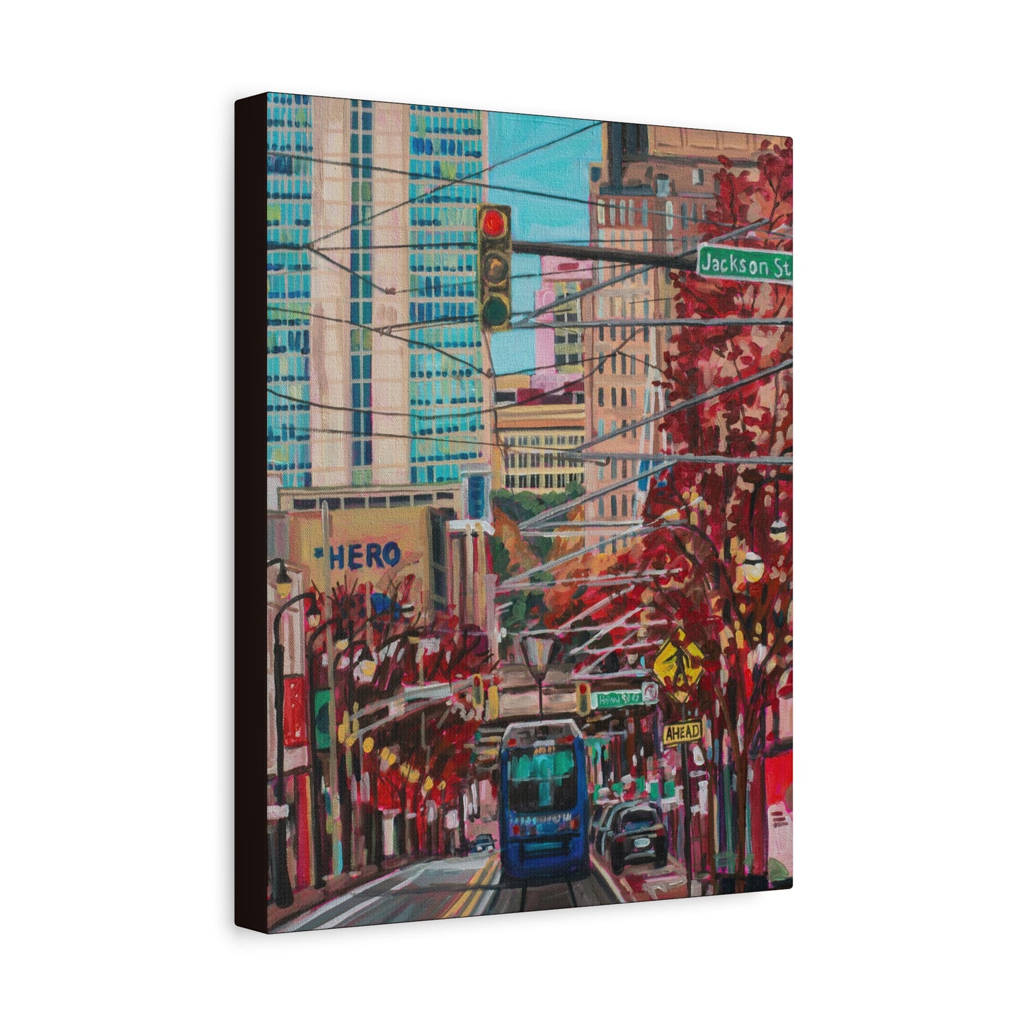Atlanta Street scene 1 (Atlanta Streetcar -Auburn Street)—Matte Canvas, Stretched, 1.25"