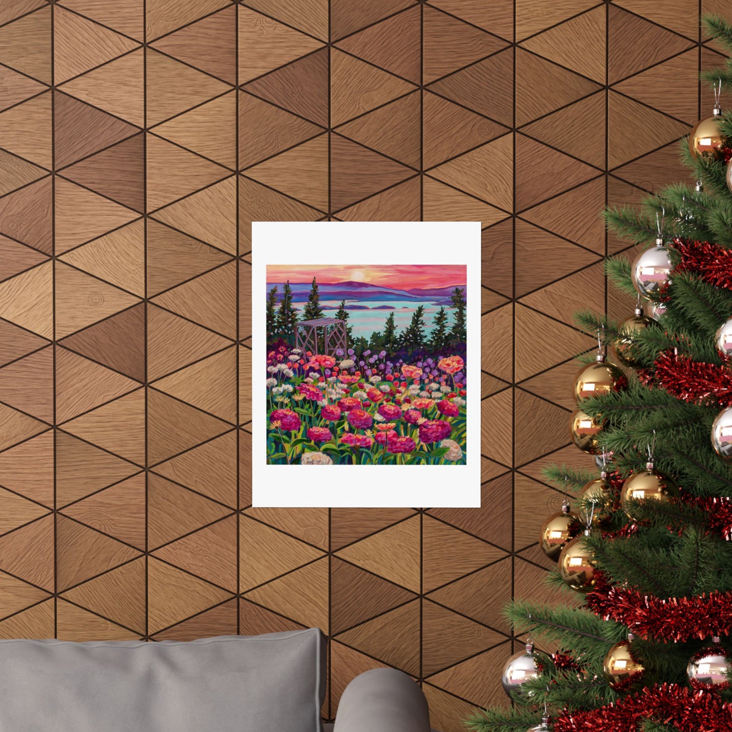 Wonder garden series- Zinnias in the Mountain Light— Matte Paper Poster Reproduction