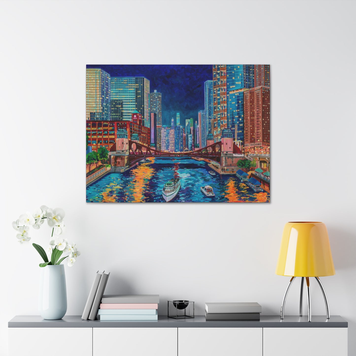 La Salle Street Bridge, Chicago— Gallery Wrapped Canvas Reproduction