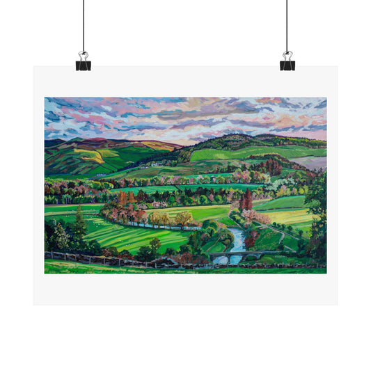 Rolling Farmland, Pebbles-Scotland —Matte Horizontal Poster Reproduction