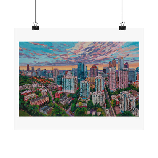Heart of Midtown —Atlanta—Matte Horizontal Poster Reproduction
