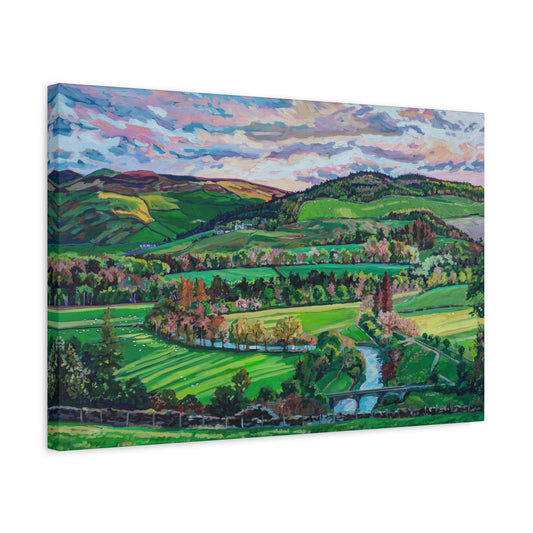 Rolling Farmland, Pebbles-Scotland—Matte Canvas, Stretched, 1.25"