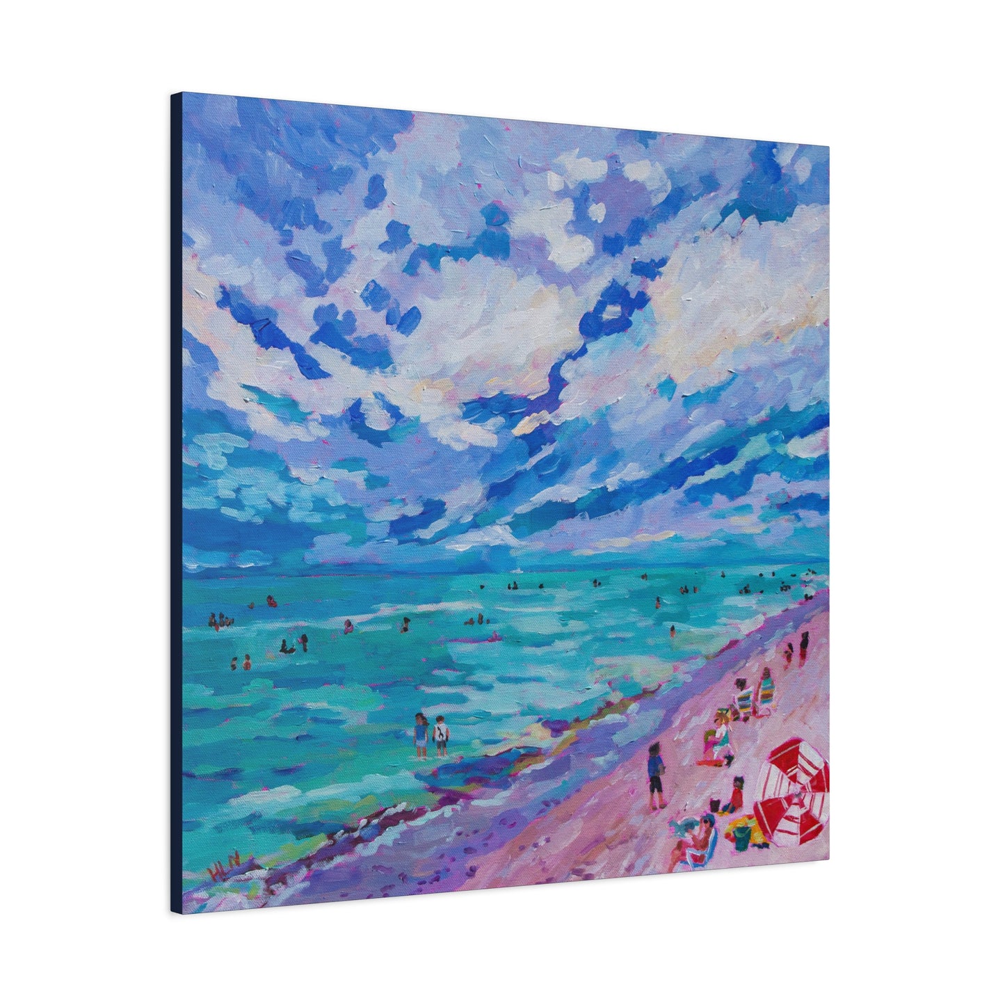 Busy Relaxing Beach Left Panel—Matte Canvas, Stretched, 1.25"
