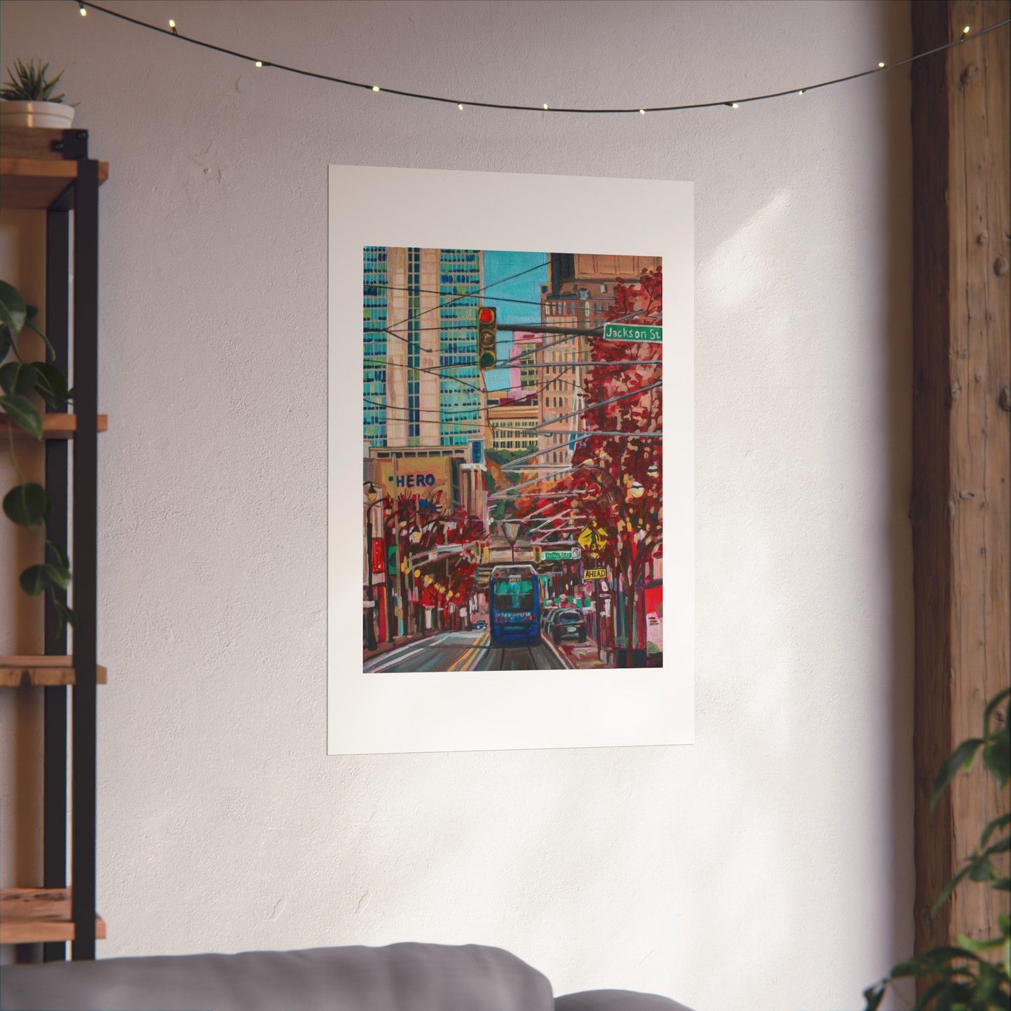 Atlanta Street scene 1 (Atlanta Streetcar -Auburn Street) — Fine Art Matte Paper  Reproduction