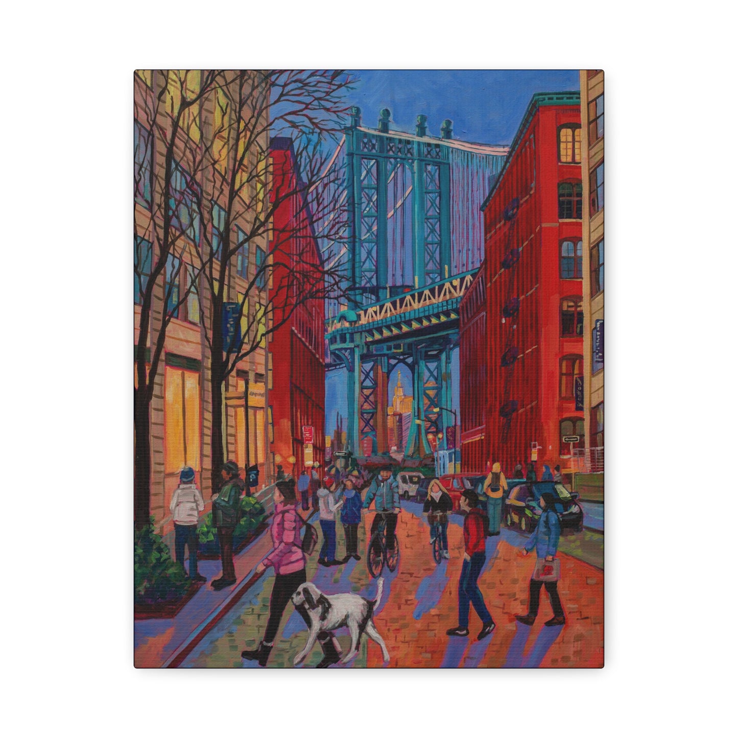 Empire through Manhattan Bridge-DUMBO—Matte Canvas, Stretched, 1.25"