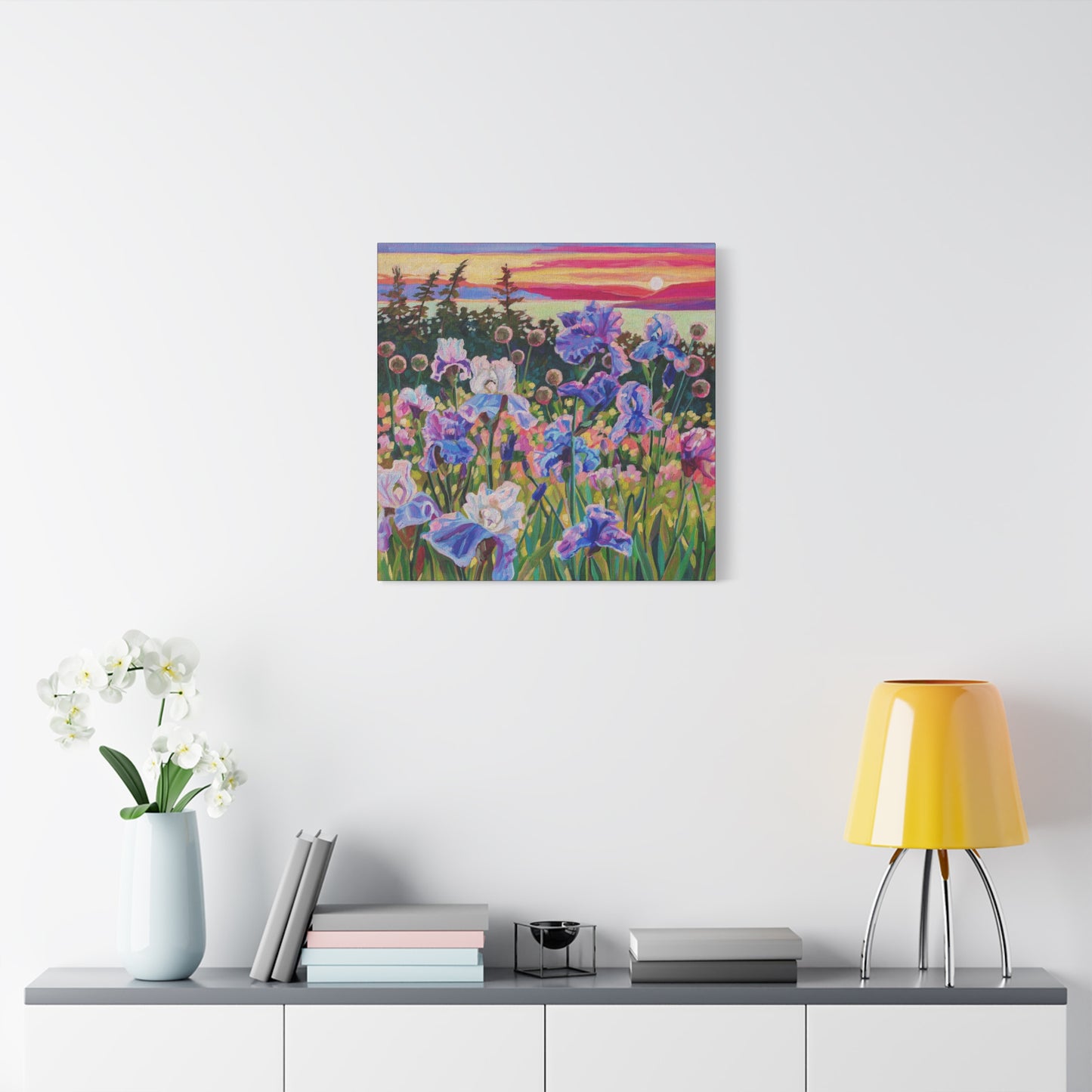 Wonder garden series- Irises—Matte Canvas, Stretched, 1.25"