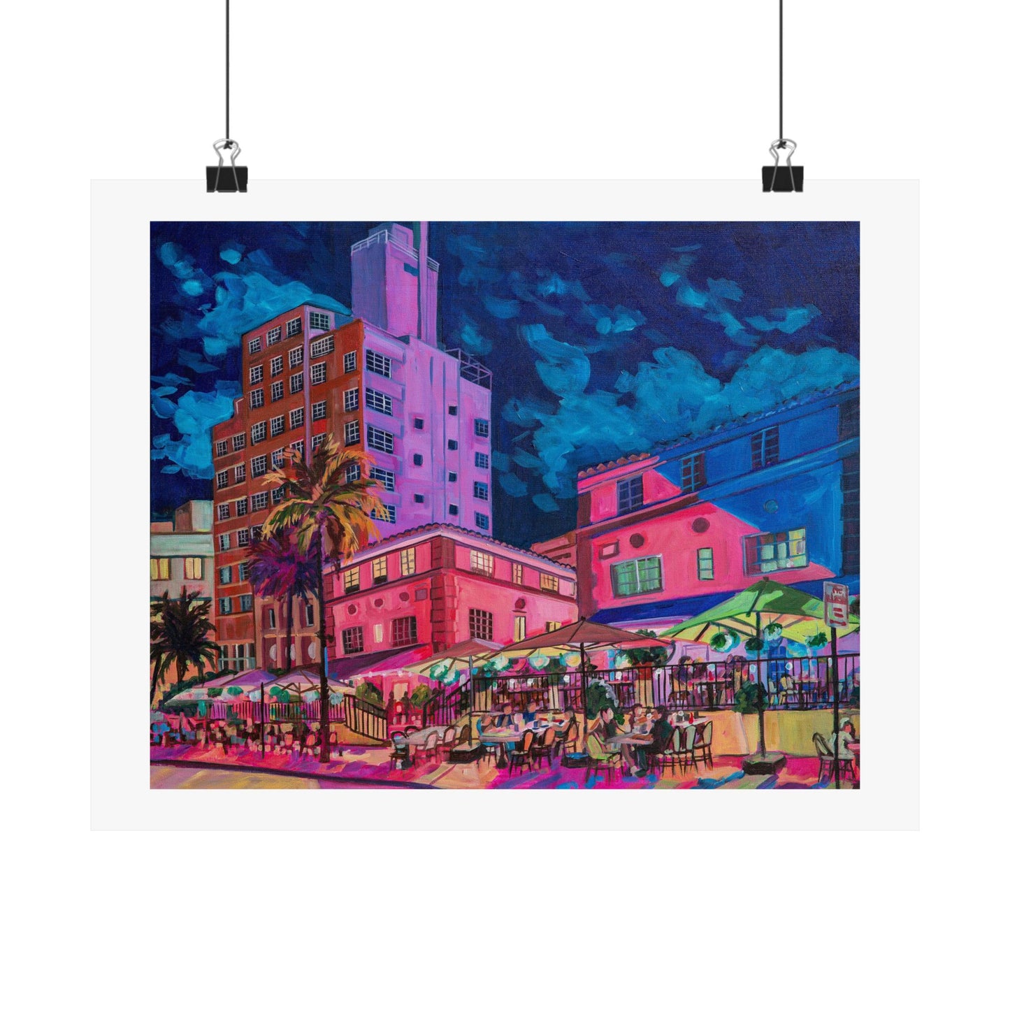 Les Deux Fontaines and the Tides South Beach Condo Miami—Matte Horizontal Poster Reproduction