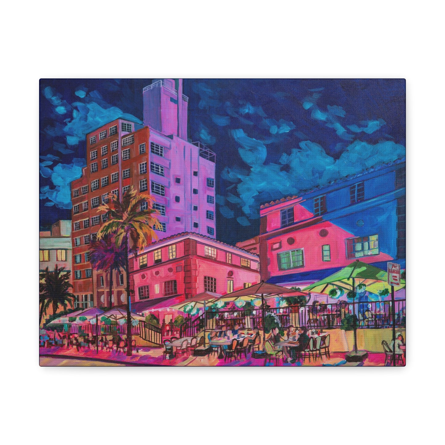 Les Deux Fontaines and the Tides South Beach Condo Miami— Gallery Wrapped Canvas Reproduction