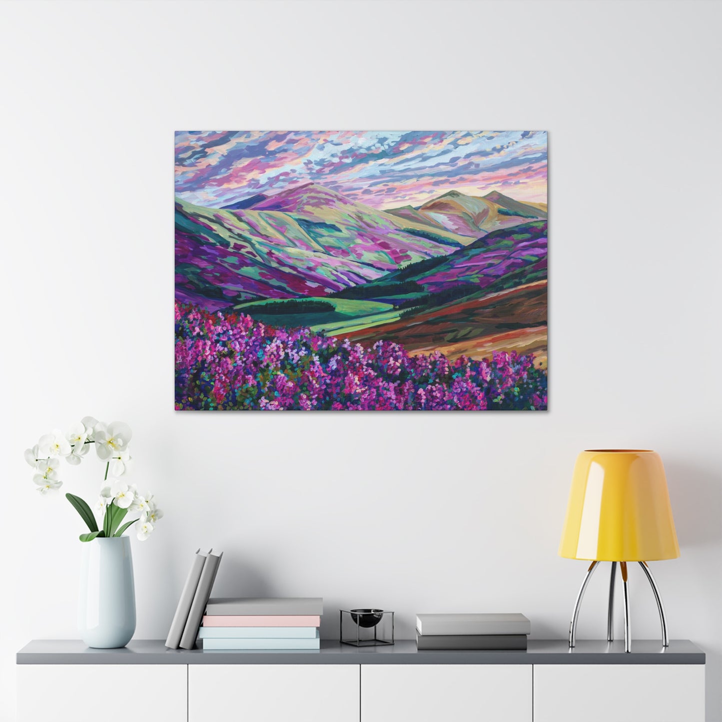 Heather in the Hills, West Linton-Scotland— Gallery Wrapped Canvas Reproduction