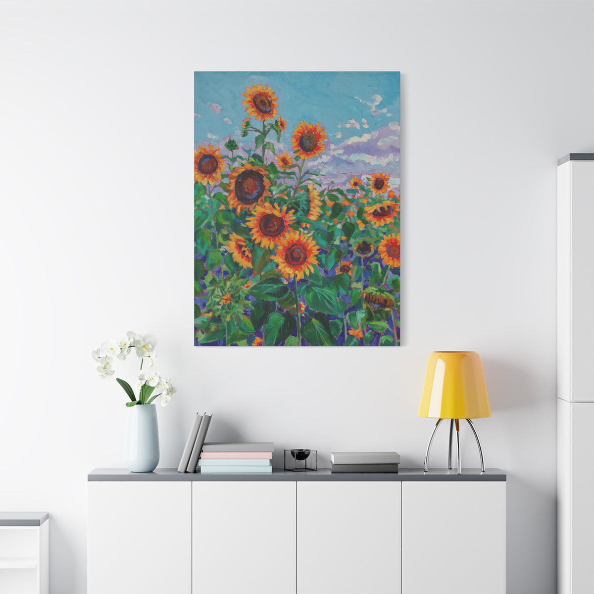 Sunflower field 5— Gallery Wrapped Canvas Reproduction