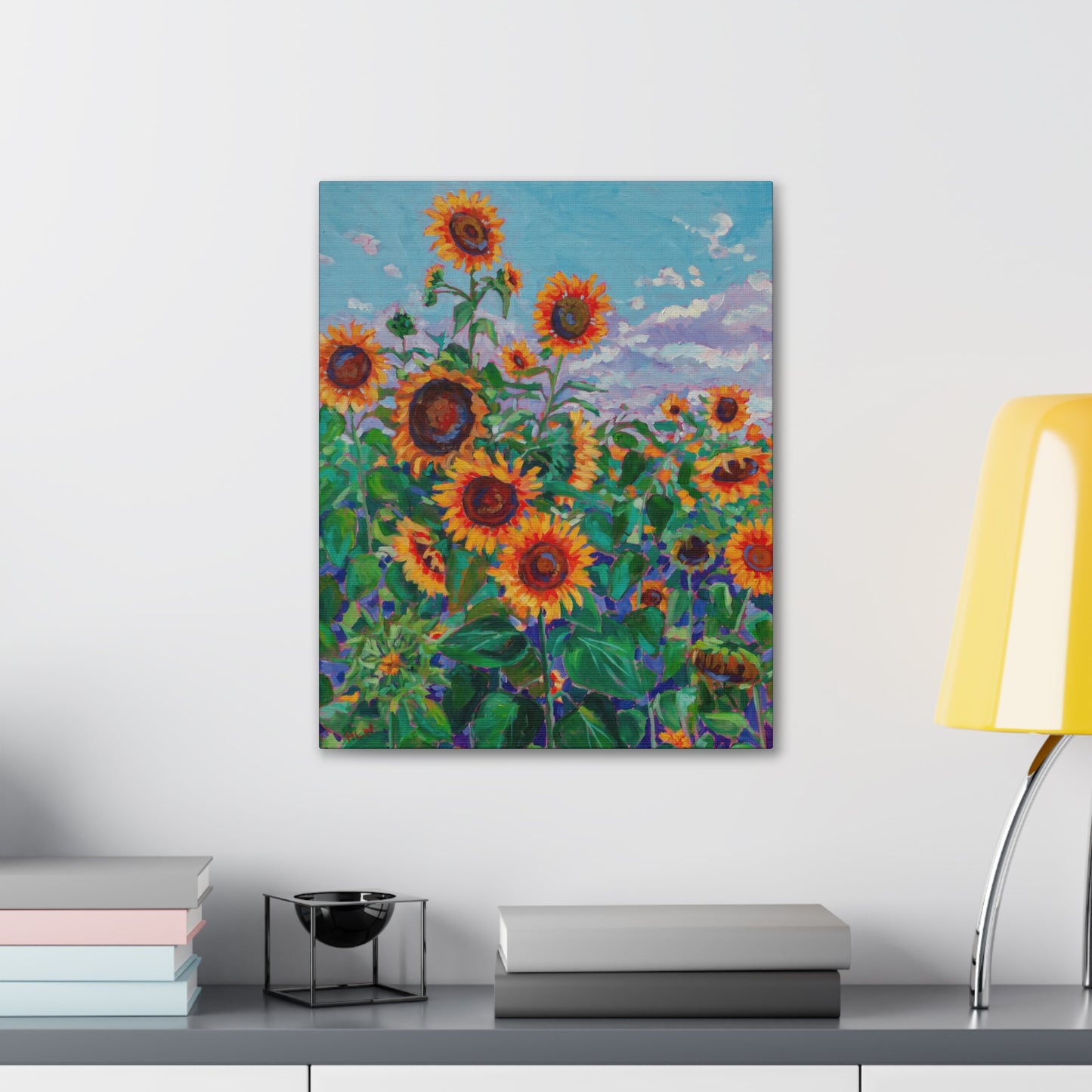 Sunflower field 5— Gallery Wrapped Canvas Reproduction