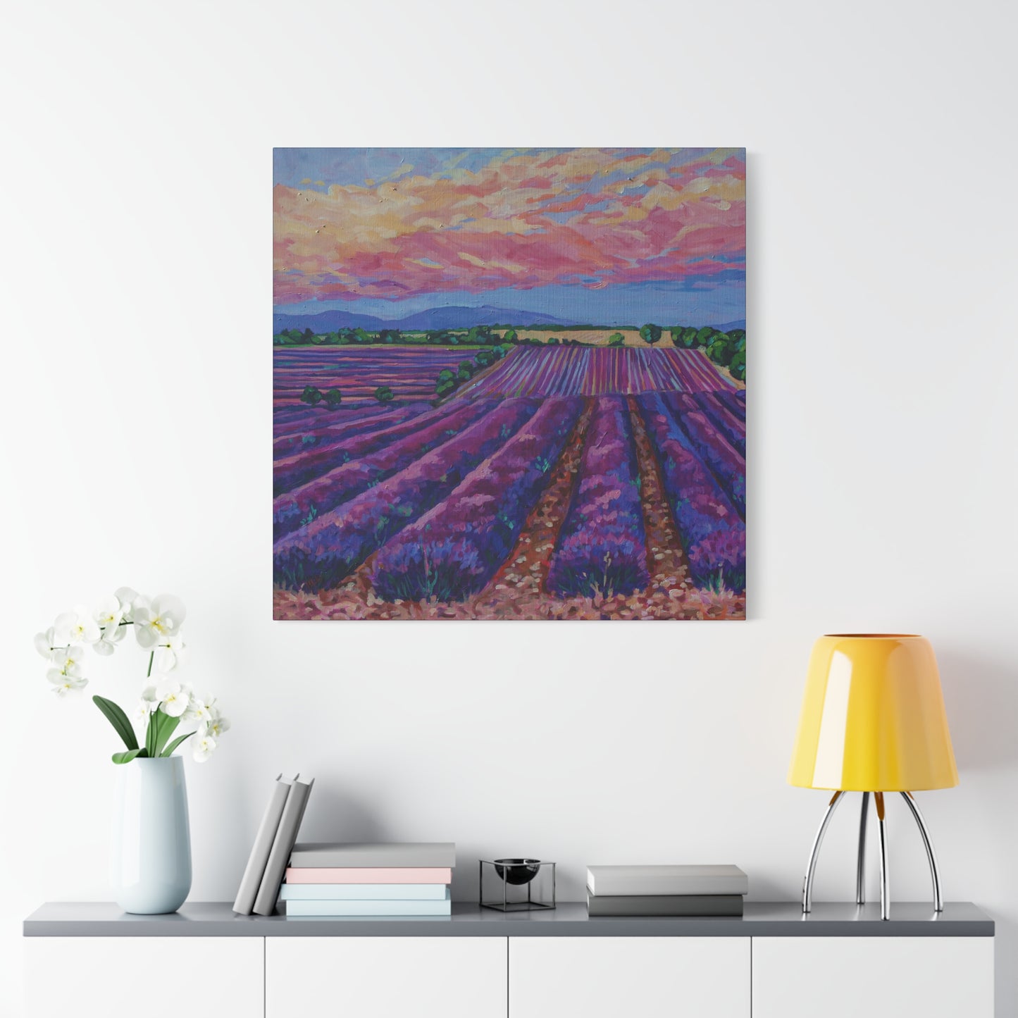 Lavender field at Sunset —Matte Canvas, Stretched, 1.25"