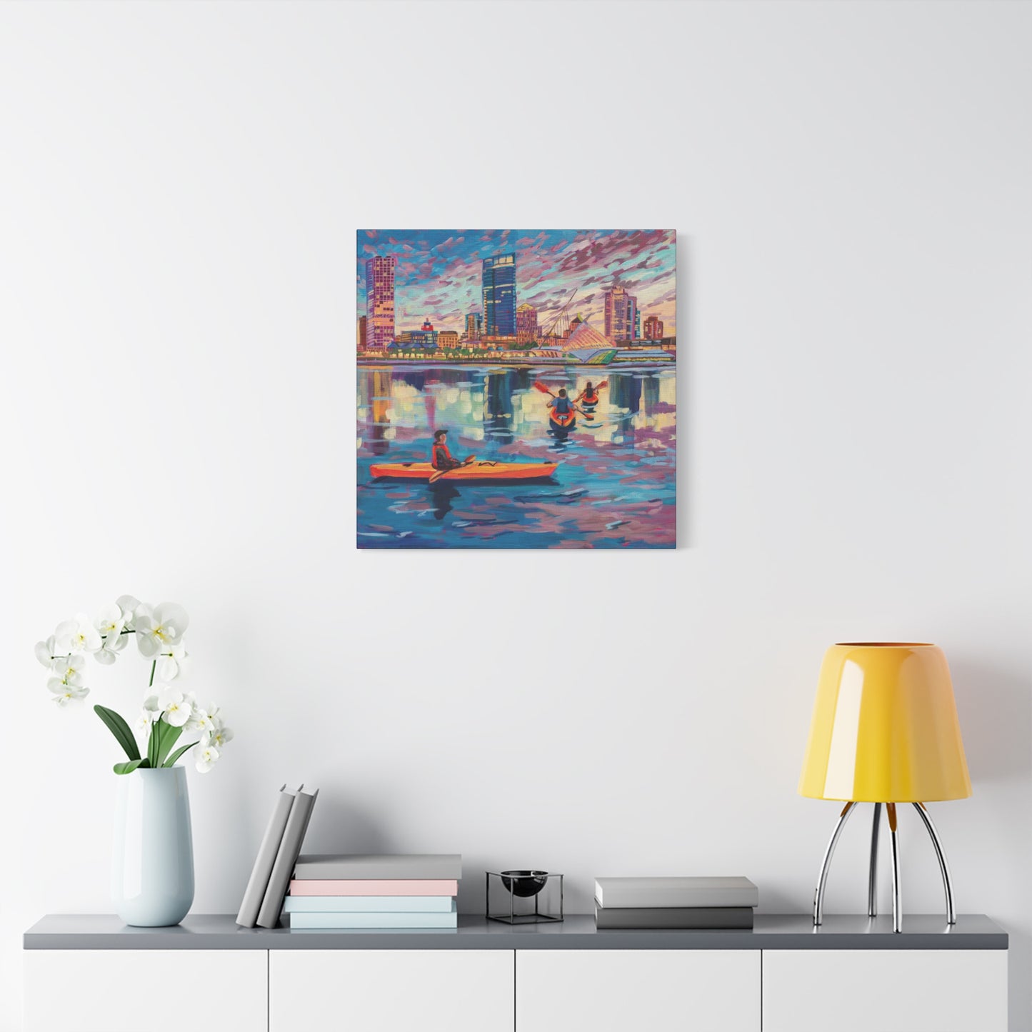 Sunset Kayak- Milwaukee— Gallery Wrapped Canvas Reproductions