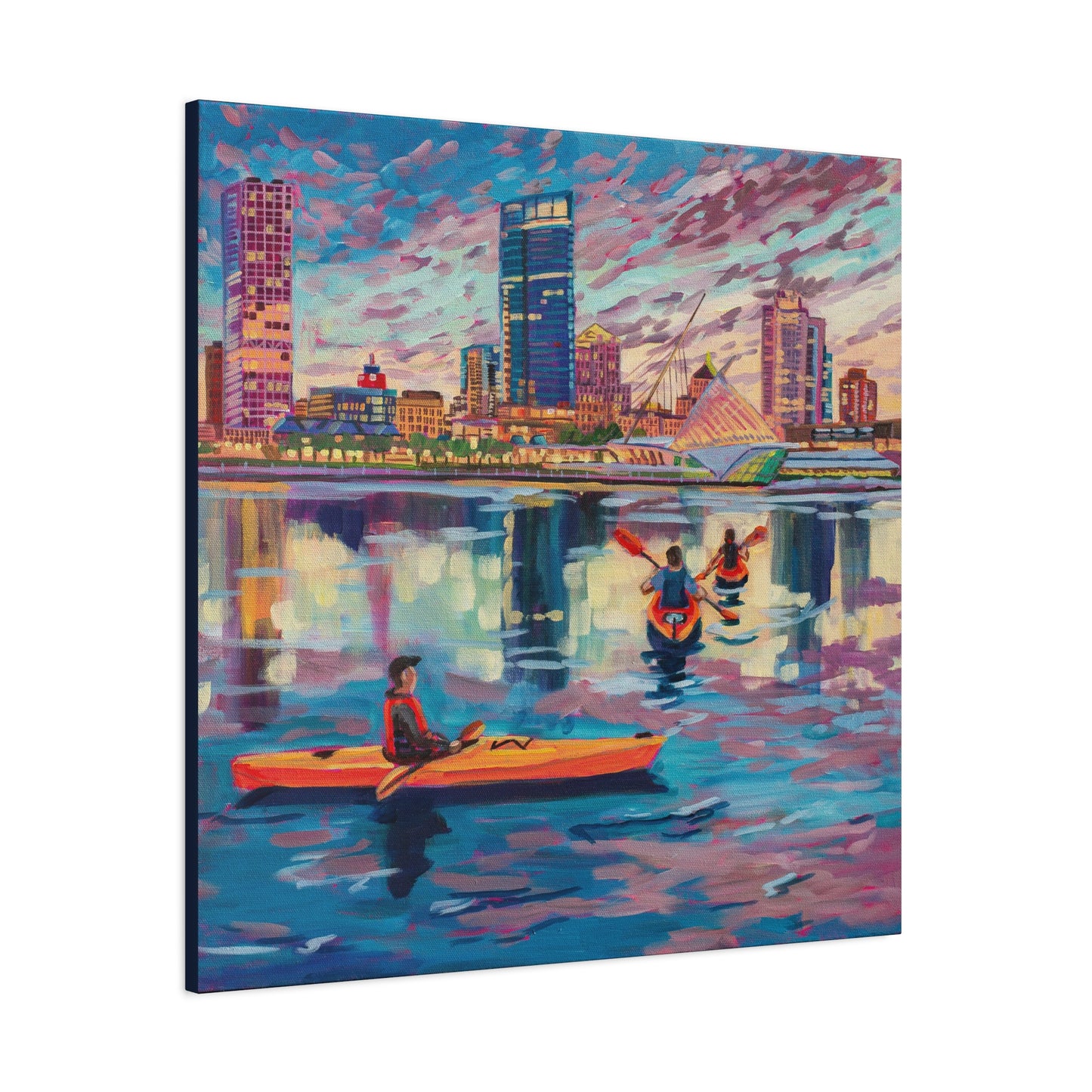 Sunset Kayak- Milwaukee— Gallery Wrapped Canvas Reproductions