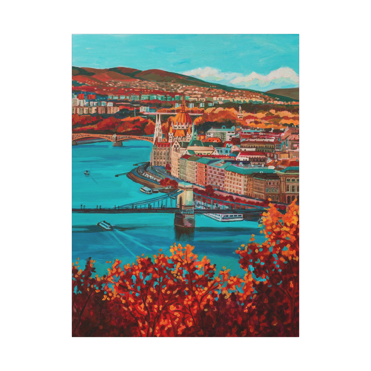 Postcards from Europe: Budapest —Matte Canvas, Stretched, 1.25"