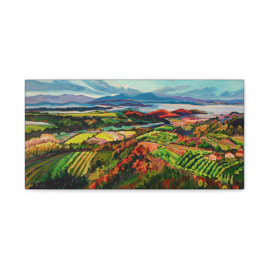 Morning Mist over Tuscany 1— Gallery Wrapped Canvas Reproduction