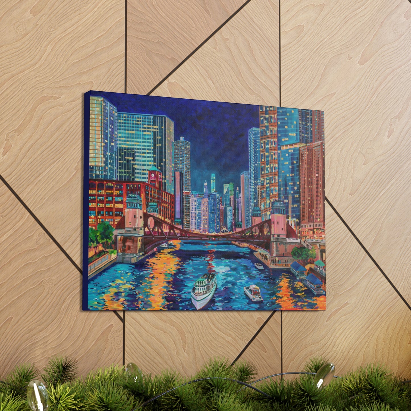 La Salle Street Bridge, Chicago— Gallery Wrapped Canvas Reproduction