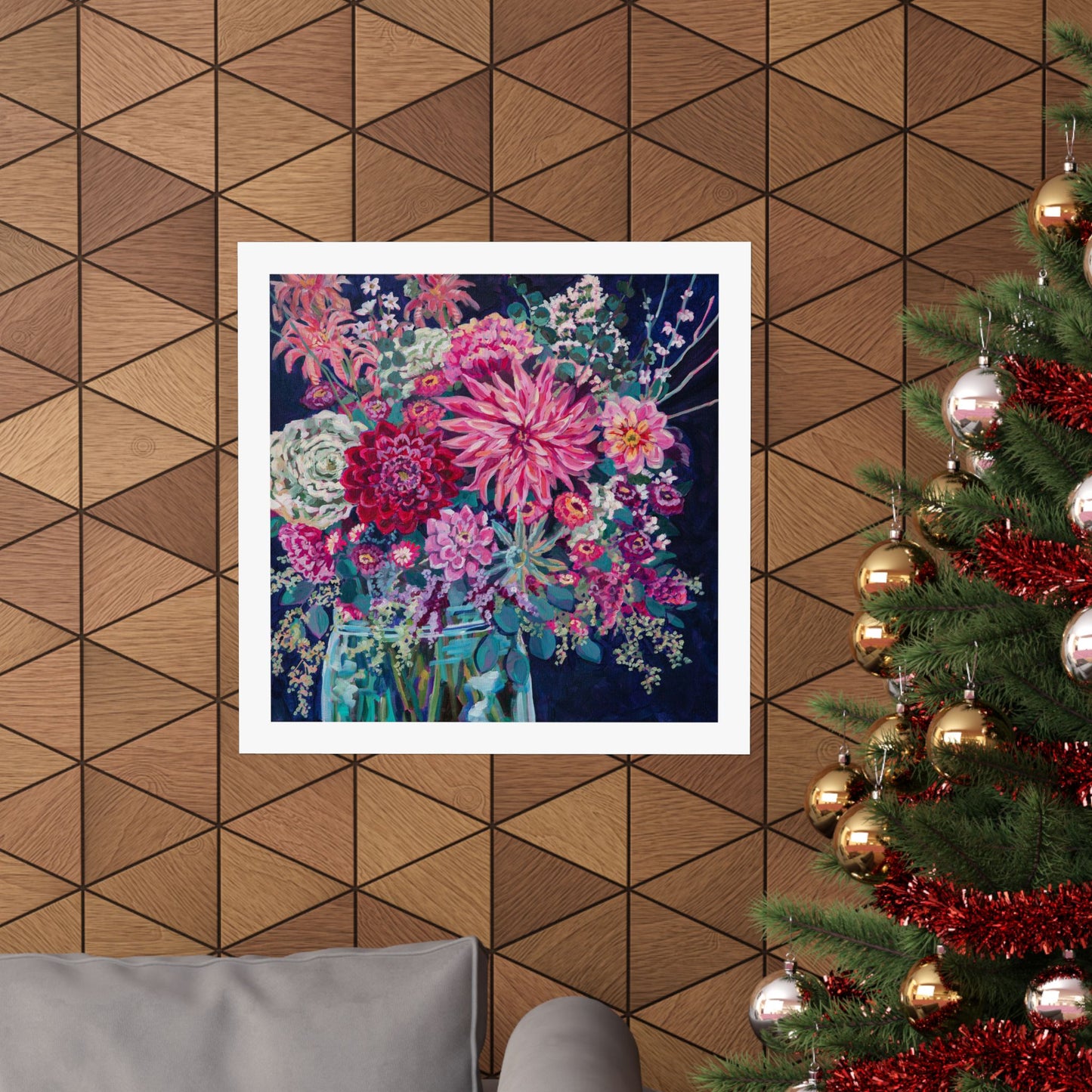 Warm Winter Floral Still Life — Matte Paper Poster Reproduction