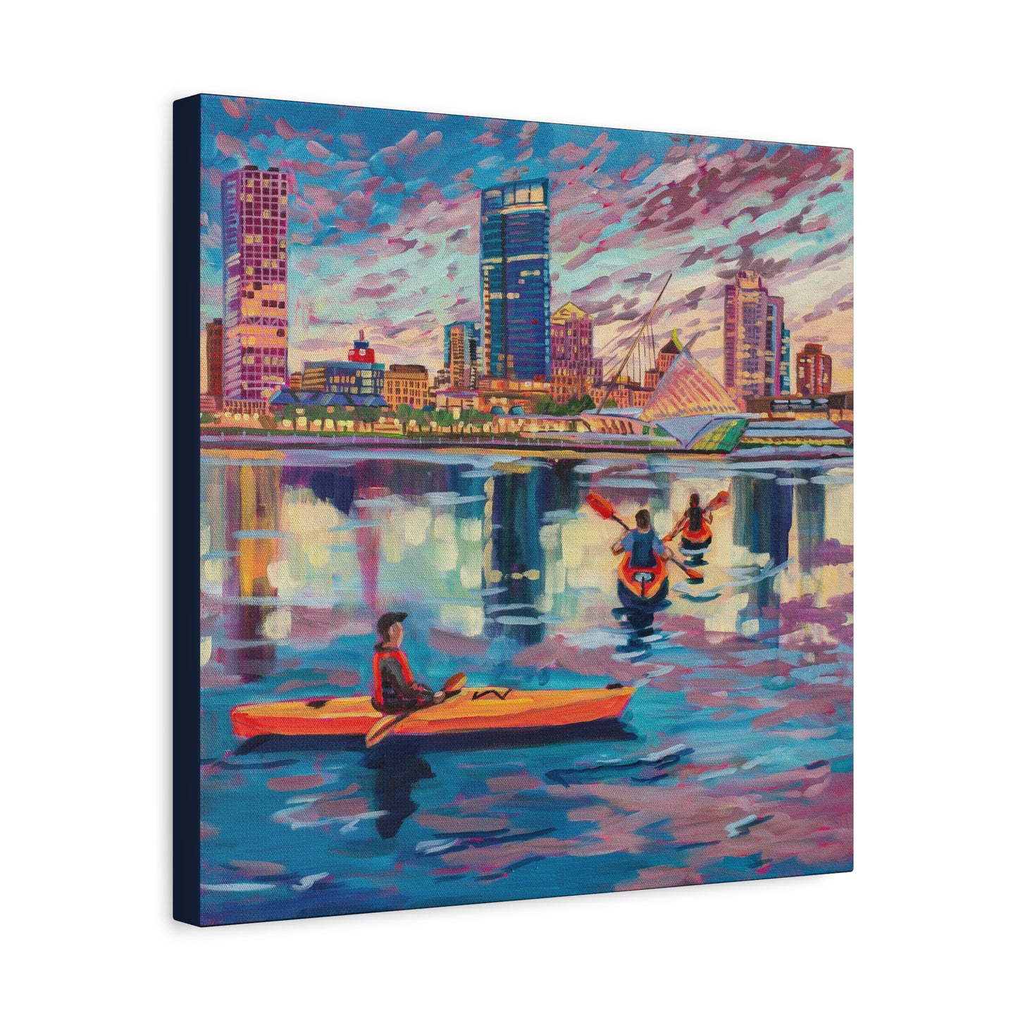 Sunset Kayak- Milwaukee— Gallery Wrapped Canvas Reproductions