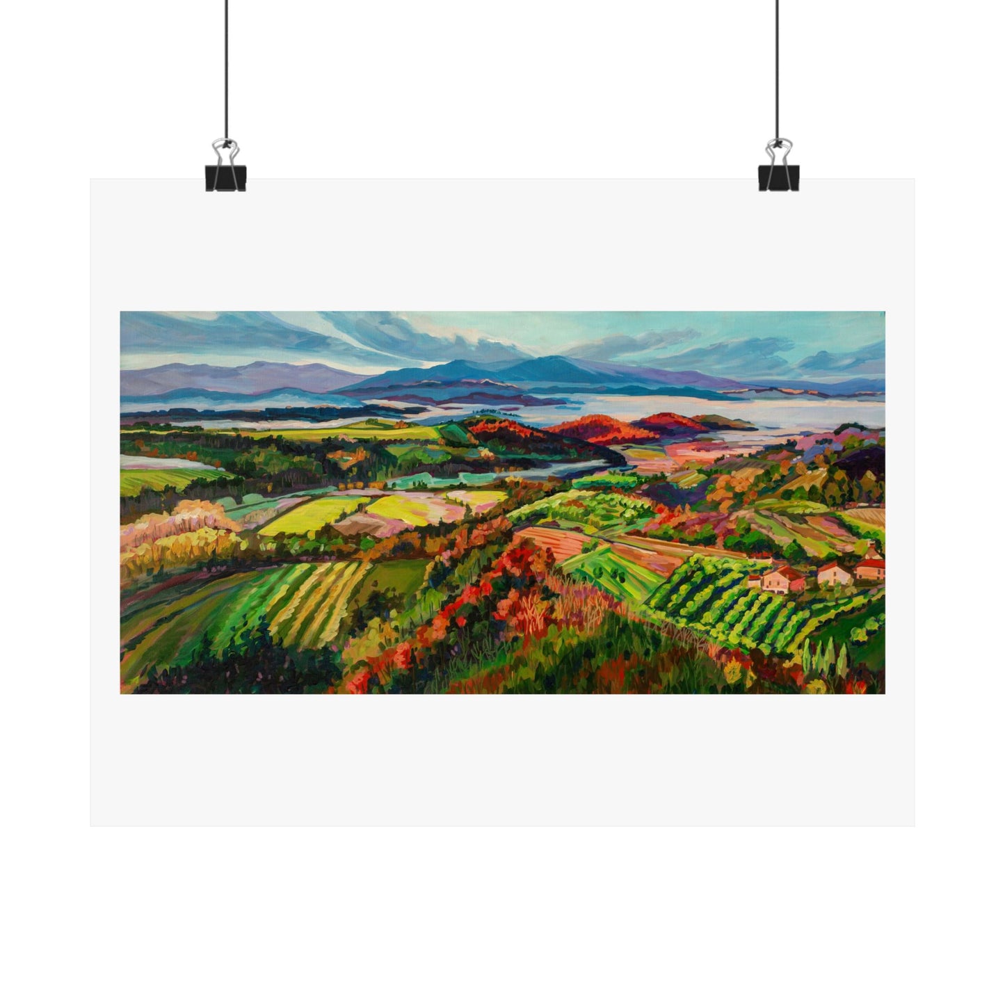 Morning Mist over Tuscany 1—Matte Horizontal Poster Reproduction