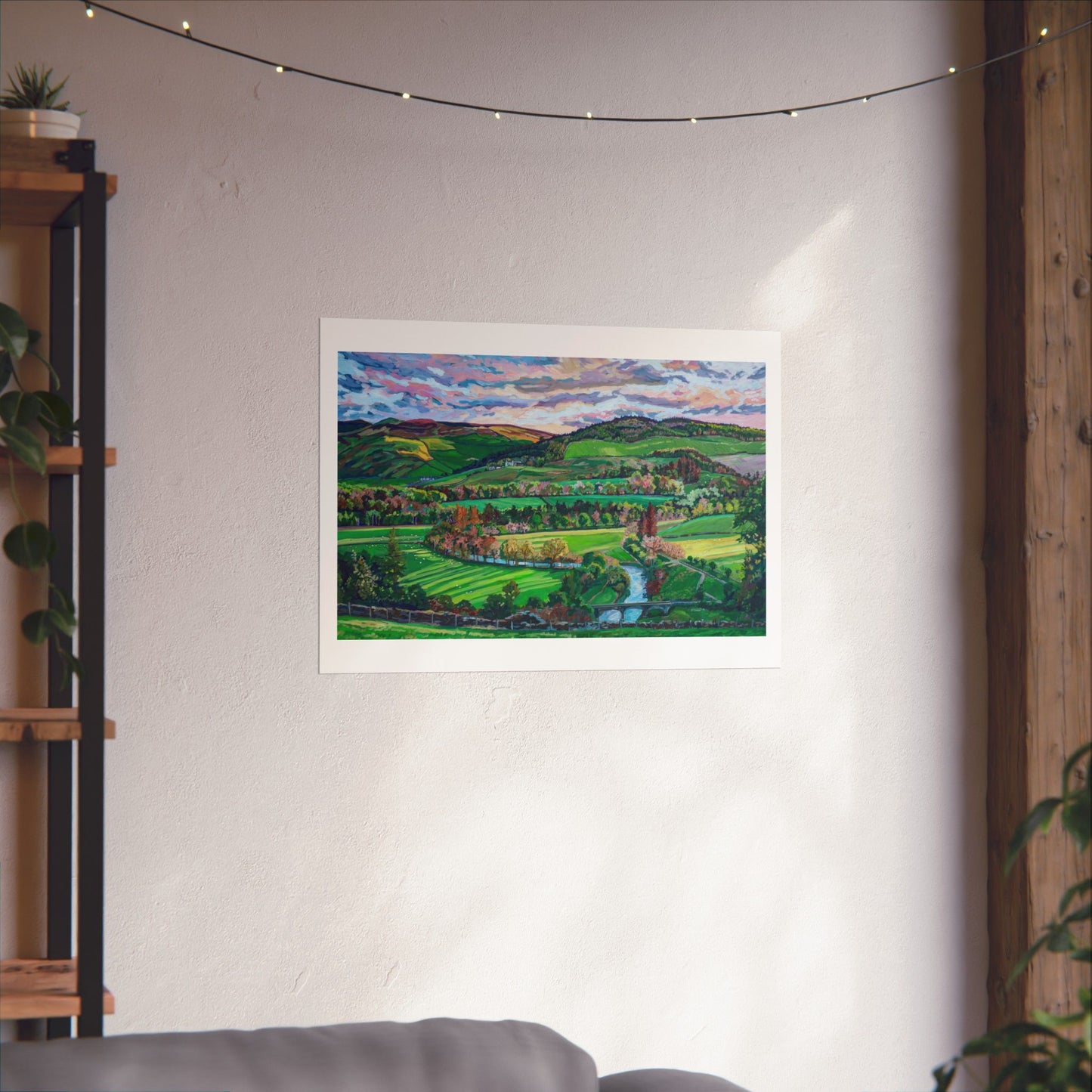 Rolling Farmland, Pebbles-Scotland —Matte Horizontal Poster Reproduction