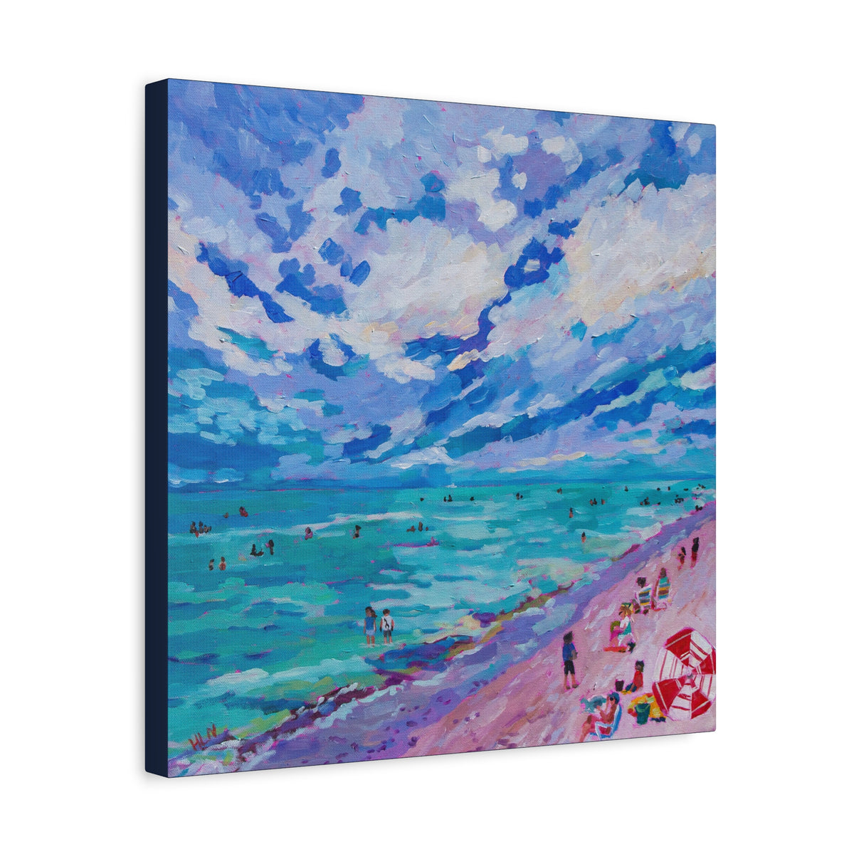 Busy Relaxing Beach Left Panel—Matte Canvas, Stretched, 1.25"