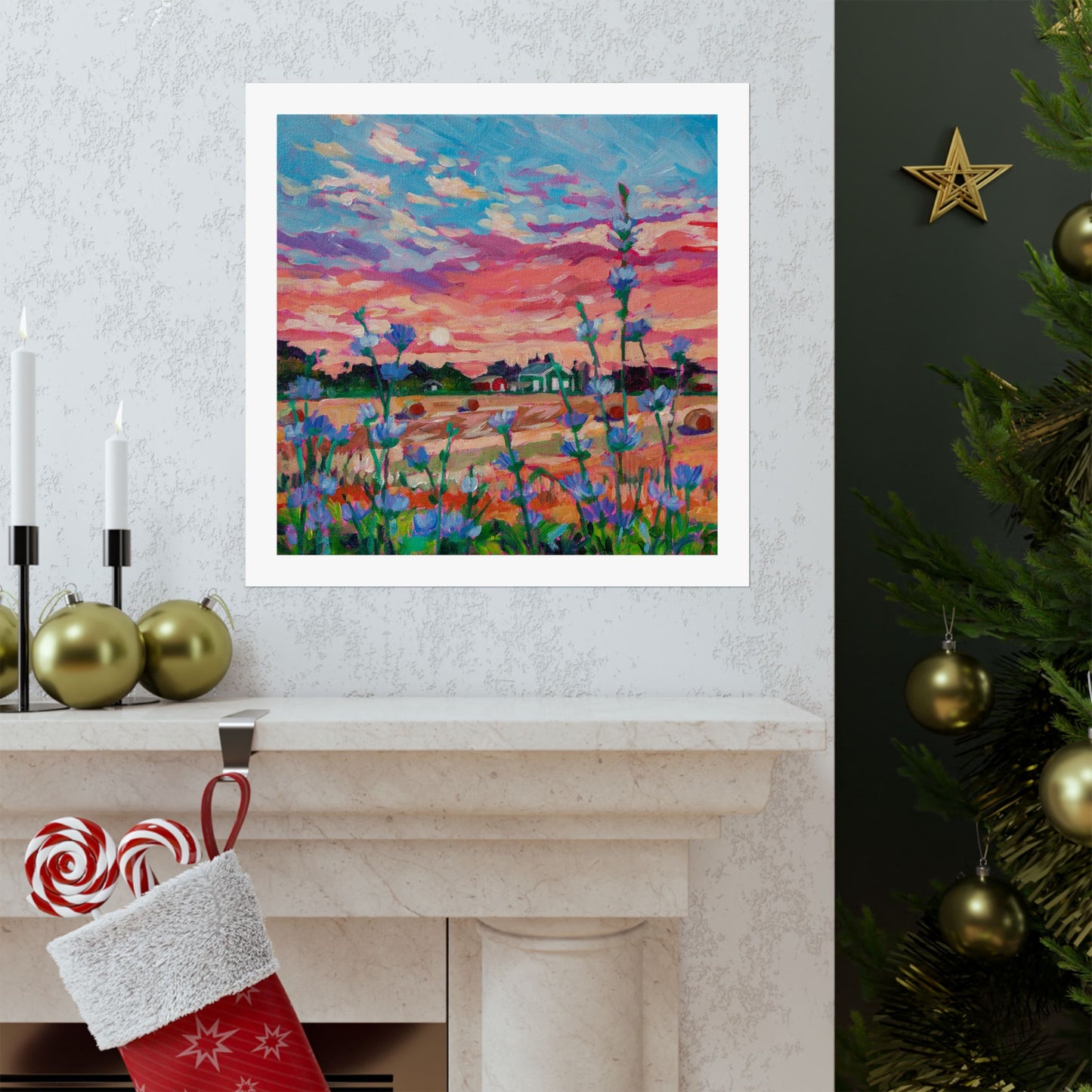 Chicory at Sunrise— Matte Paper Poster Reproduction