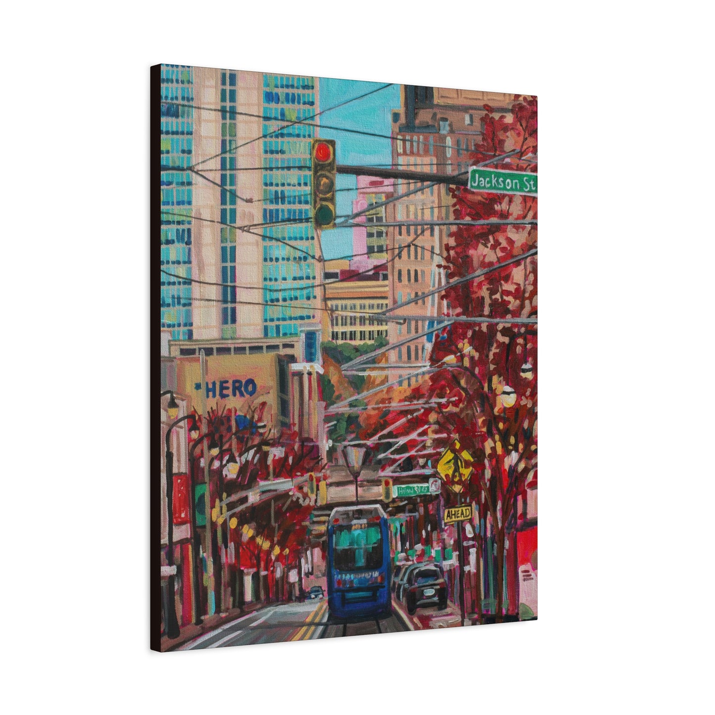 Atlanta Street scene 1 (Atlanta Streetcar -Auburn Street)—Matte Canvas, Stretched, 1.25"