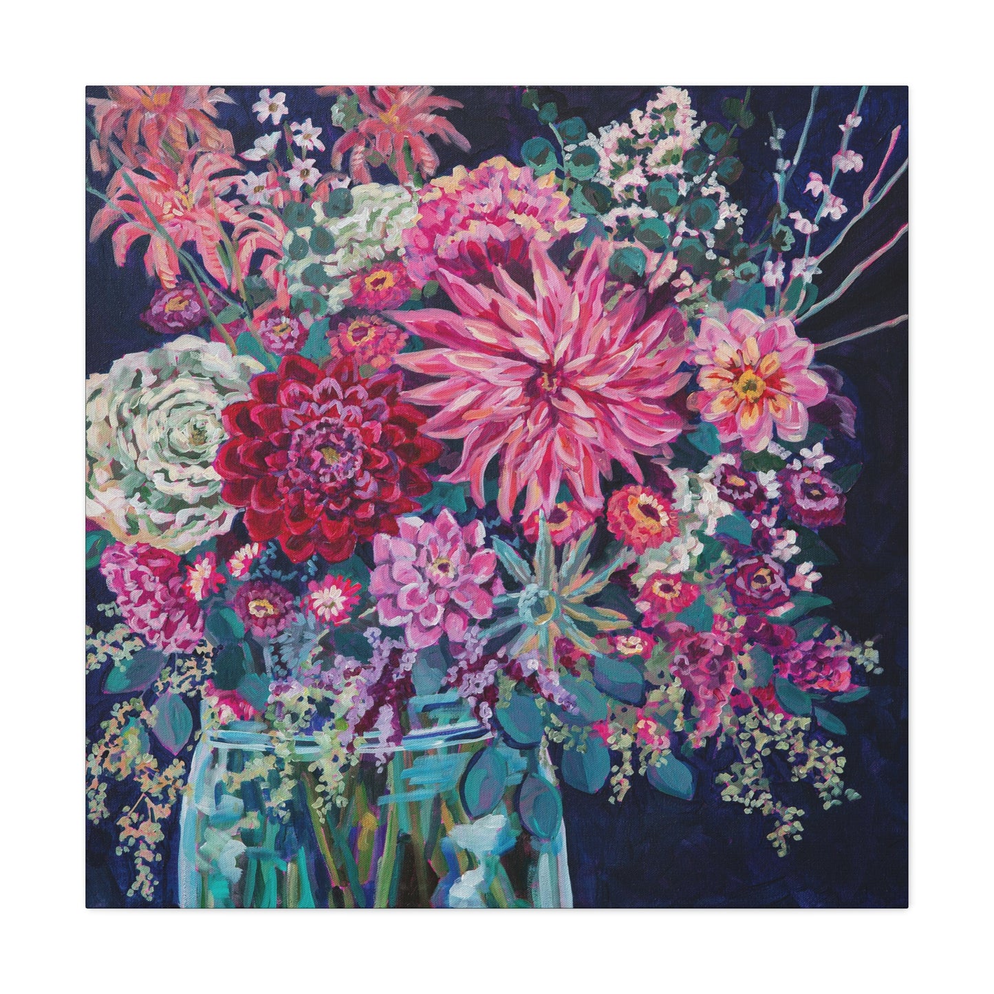 Warm Winter Floral Still Life —Matte Canvas, Stretched, 1.25"